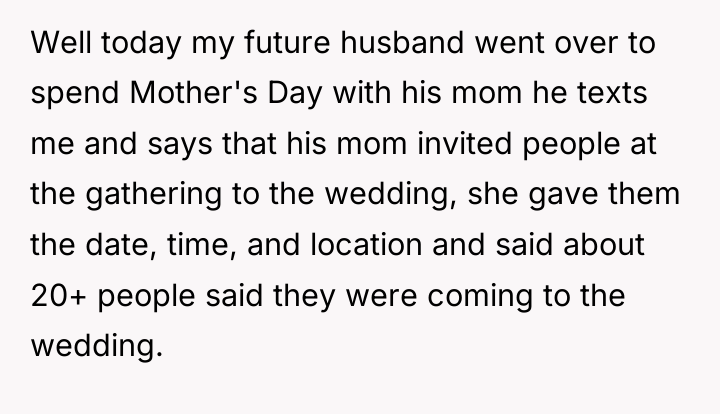 Well today my future husband went over to spend Mother's...