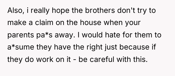 Also, i really hope the brothers don't try to make...