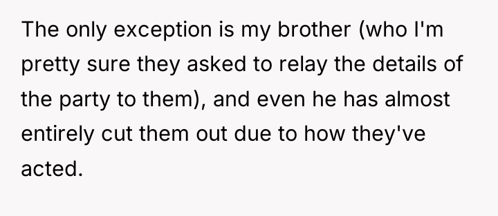 The only exception is my brother (who I'm pretty sure...