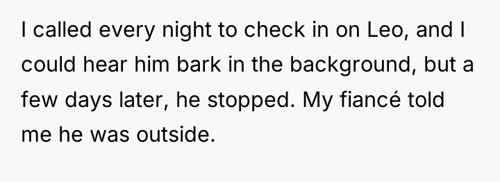 I called every night to check in on Leo, and...