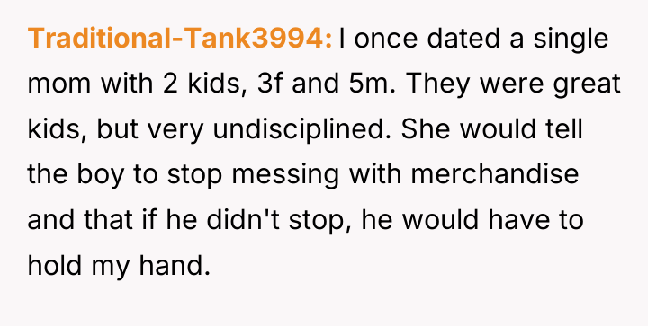 Traditional-Tank3994 I once dated a single mom with 2 kids,...