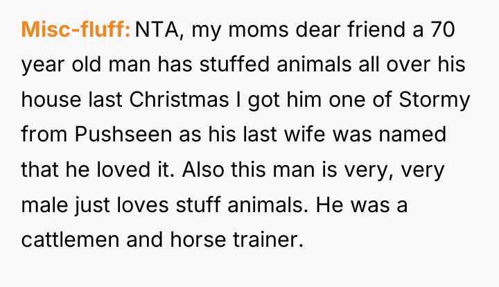 Misc-fluff NTA, my moms dear friend a 70 year old...