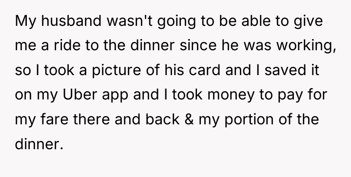 My husband wasn't going to be able to give me...