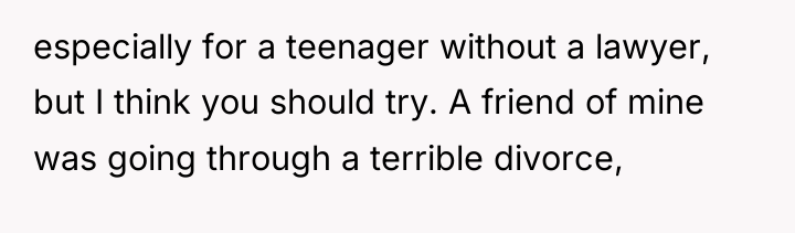 especially for a teenager without a lawyer, but I think...