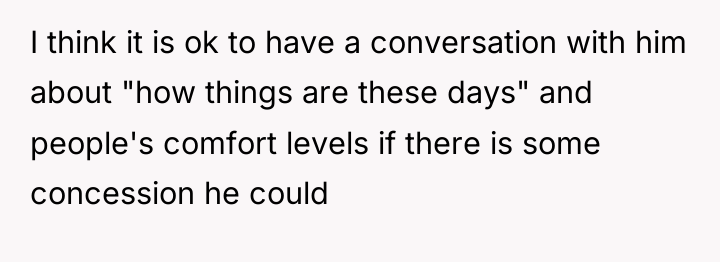 I think it is ok to have a conversation with...