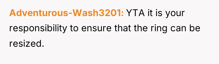 Adventurous-Wash3201 YTA it is your responsibility to ensure that the...