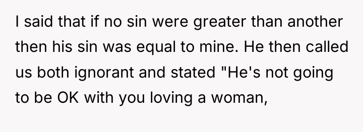 I said that if no sin were greater than another...