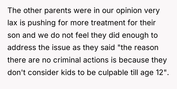 The other parents were in our opinion very lax is...