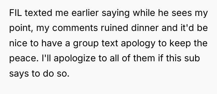 FIL texted me earlier saying while he sees my point,...
