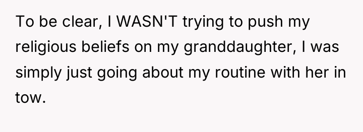 To be clear, I WASN'T trying to push my religious...