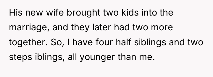His new wife brought two kids into the marriage, and...