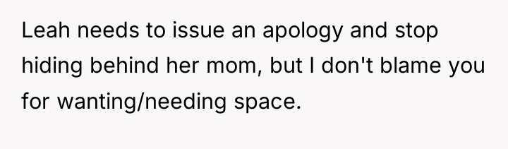 Leah needs to issue an apology and stop hiding behind...