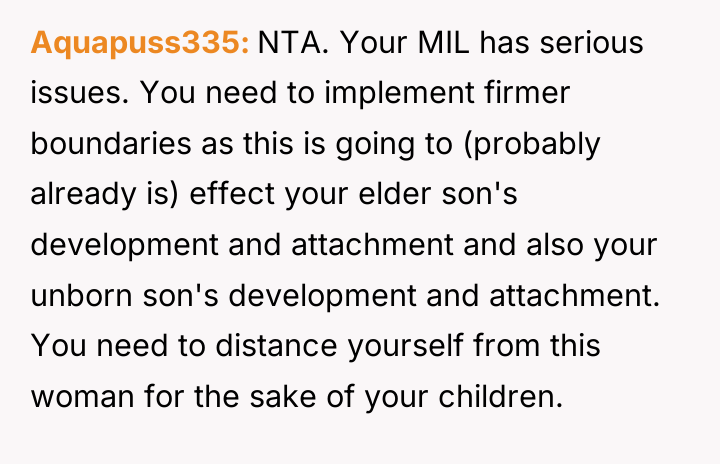 Aquapuss335 NTA. Your MIL has serious issues. You need to...