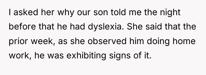 I asked her why our son told me the night...