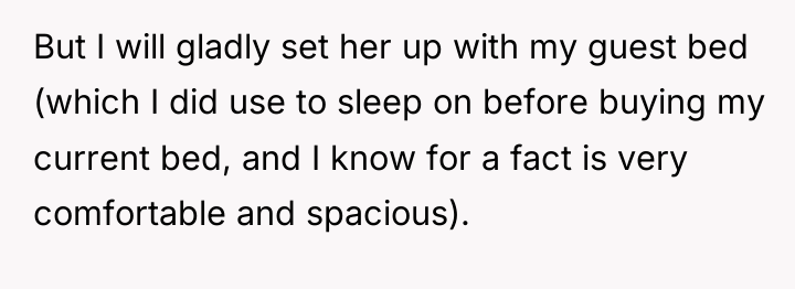 But I will gladly set her up with my guest...