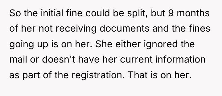 So the initial fine could be split, but 9 months...