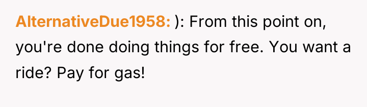 AlternativeDue1958 ): From this point on, you're done doing things...