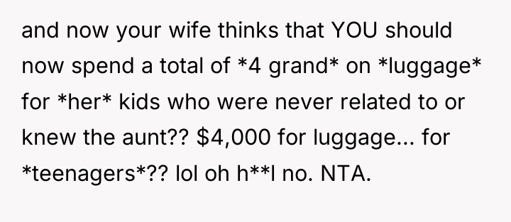 and now your wife thinks that YOU should now spend...