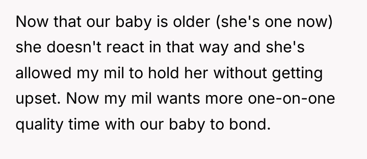 Now that our baby is older (she's one now) she...