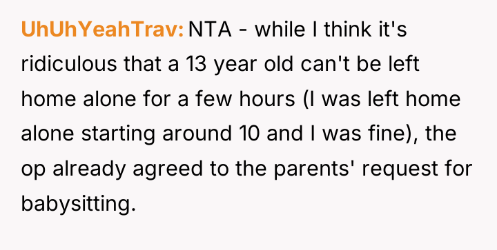 UhUhYeahTrav NTA - while I think it's ridiculous that a...