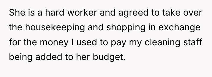 She is a hard worker and agreed to take over...