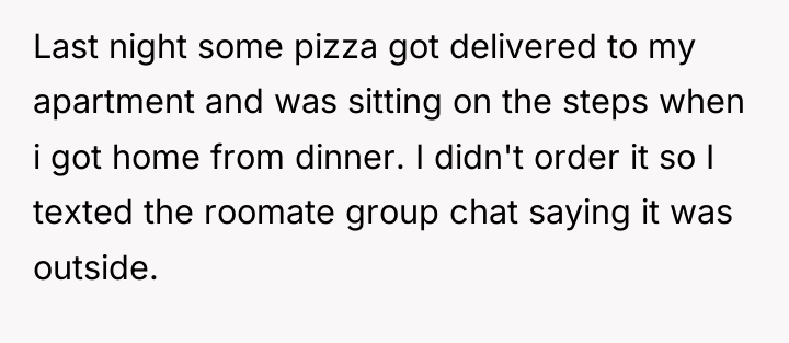 Last night some pizza got delivered to my apartment and...