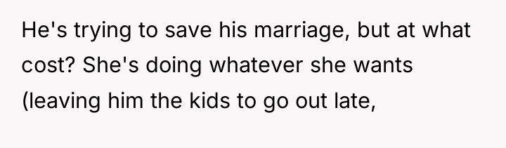 He's trying to save his marriage, but at what cost?...