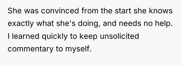She was convinced from the start she knows exactly what...