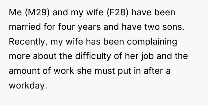 Me (M29) and my wife (F28) have been married for...