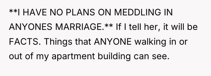 **I HAVE NO PLANS ON MEDDLING IN ANYONES MARRIAGE.** If...