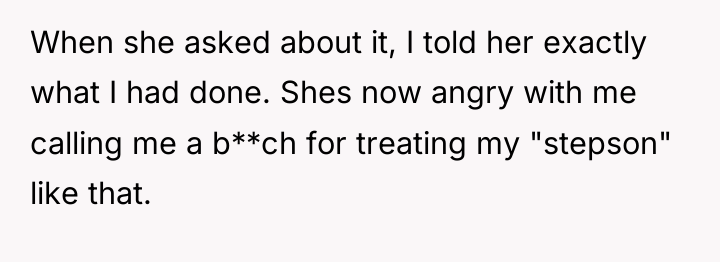 When she asked about it, I told her exactly what...
