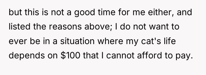 but this is not a good time for me either,...