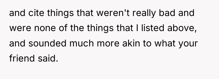 and cite things that weren't really bad and were none...