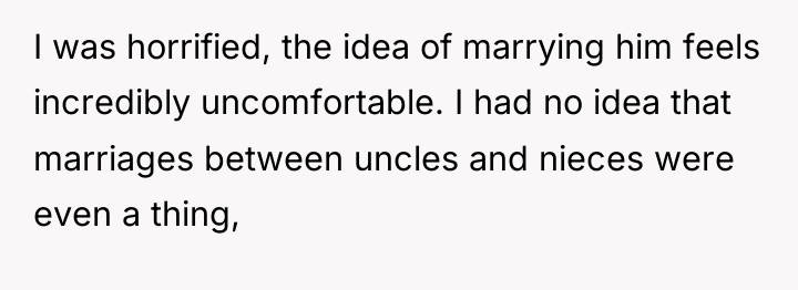 I was horrified, the idea of marrying him feels incredibly...