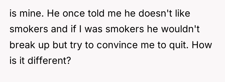 is mine. He once told me he doesn't like smokers...