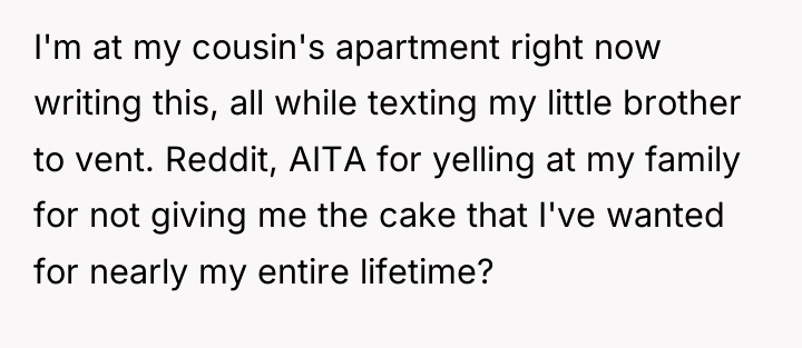 I'm at my cousin's apartment right now writing this, all...