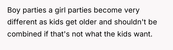 Boy parties a girl parties become very different as kids...