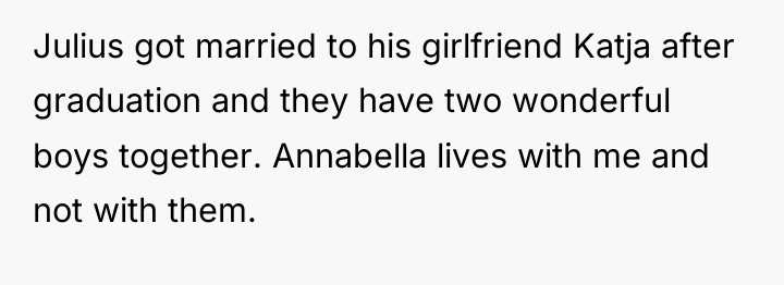 Julius got married to his girlfriend Katja after graduation and...
