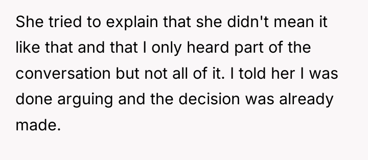She tried to explain that she didn't mean it like...
