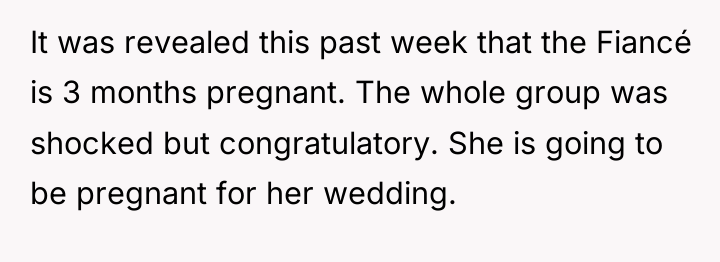 It was revealed this past week that the Fiancé is...