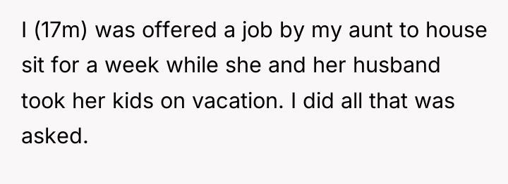 I (17m) was offered a job by my aunt to...