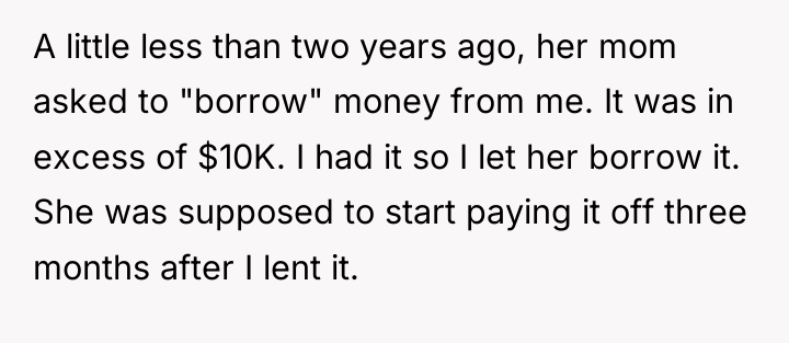 A little less than two years ago, her mom asked...