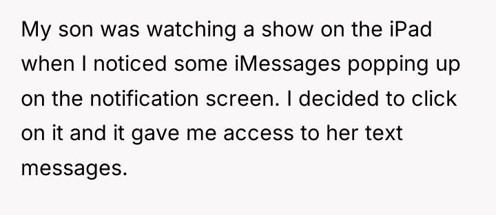 My son was watching a show on the iPad when...