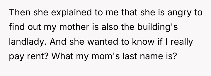 Then she explained to me that she is angry to...