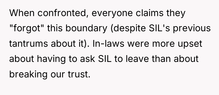 When confronted, everyone claims they "forgot" this boundary (despite SIL's...