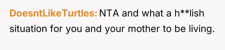 DoesntLikeTurtles NTA and what a h**lish situation for you and...
