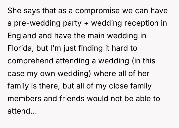She says that as a compromise we can have a...