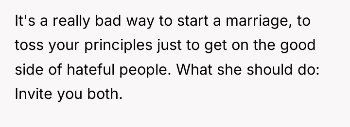 It's a really bad way to start a marriage, to...