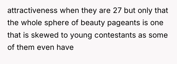 attractiveness when they are 27 but only that the whole...