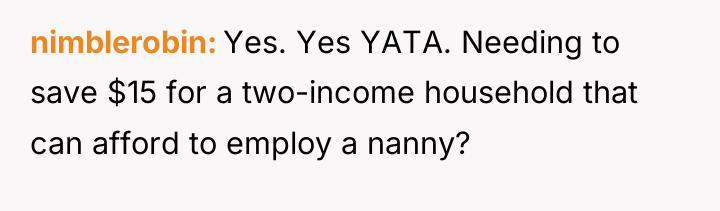 nimblerobin Yes. Yes YATA. Needing to save $15 for a...